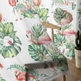 thumbnail image 5 of Palm Leaves Semi Sheer Curtains 84 Inch Length 2 Panels Set, Tropical Flamingo Summer Green Flower Sheer Kitchen Curtain Privacy Voile Window Curtain for Living Room Bedroom Rod Pocket Drapes, 5 of 7