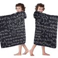 thumbnail image 4 of Math Equations Chemistry Black Pattern Hooded Bath Towel，60"x35" for Ages 3 To 12 Kids, Quick Dry Lightweight Soft Microfiber Hood Beach Towel Cover Up for Kids, 4 of 7