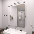 thumbnail image 4 of Solvix 30 in. H x 36 in. W Rectangular Framed Tilt Wall Mount Bathroom Vanity Mirror in Brushed Nickel, 4 of 14