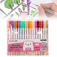 thumbnail image 2 of YEESHU Glitter Gel Pens Set, 18 Colors Sparkle Gel Marker for Adult Coloring Books, Shimmer Pen for Journaling Crafting Doodling Drawing Art Supply Use, 2 of 8
