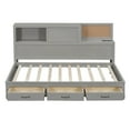 thumbnail image 3 of Twin Size Wooden Daybed with 3 Drawers and Shelves, Practical Daybed with Socket USB Interface, for Bedroom, Gray, 3 of 9