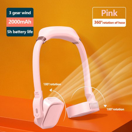 

New Style Portable Mini Bladeless Neck Fan 2000mah Usb Rechargeable Mute Fan Sports Rotatable Fans for Home Outdoor