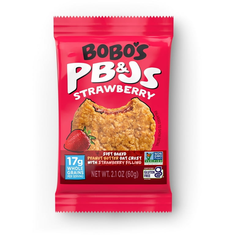 Bobo's PB&J Oat Snacks, 4 Pack of 2.1oz, Peanut Butter