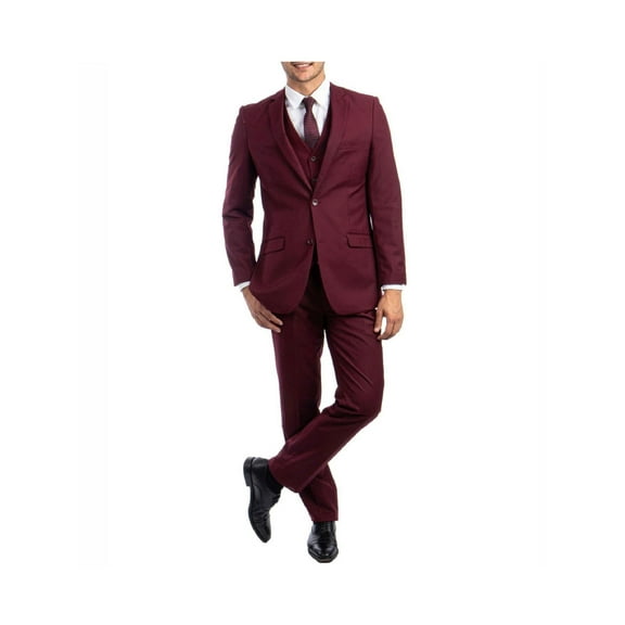 Azzuro Mens 3 PC Slim Fit Two-Button Suit