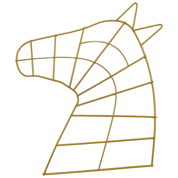 Christmas Wreath Horse Head Wire Frame,Metal Floral Flower Wreath Frames Form Making Rings for DIY Christmas New Year Party Home Outdoor Ornaments Decor Horse Lover (15.8*11.9 inch)