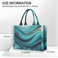 thumbnail image 3 of Large Capacity Tote Bag,Teal Marble Gold Wave Pattern Handbag Fashion Luxury Tote Bag,15.7"x13"x 5.1" Inches,Laptop Compatible, 3 of 6