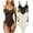 Black Darkbrown Beige, variant on Women's 3 Piece Bodysuits Sexy Ribbed Sleeveless Adjustable Spaghetti Strips Shapewear Tops Bodysuits