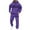 C-Dark Purple241, variant on 2 Piece Sweatsuit For Men Letter Print Hoodie Track Suits Casual Pullover With Jogger Ankle-Tied Pants Athletic Streetwear Soft Outfit
