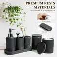 thumbnail image 5 of Bathroom Accessories Set, 6-Piece Bathroom Accessory Set, Toothbrush Holders Set, Soap Dispenser, Vanity Tray, Tumbler, Cotton Swab Jars, Bathroom Organizer for Modern Bathrooms(Black), 5 of 14