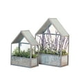 thumbnail image 3 of Tx USA Corporation Patio Decorative Metal House Shaped Planters, Set Of 2, 3 of 7