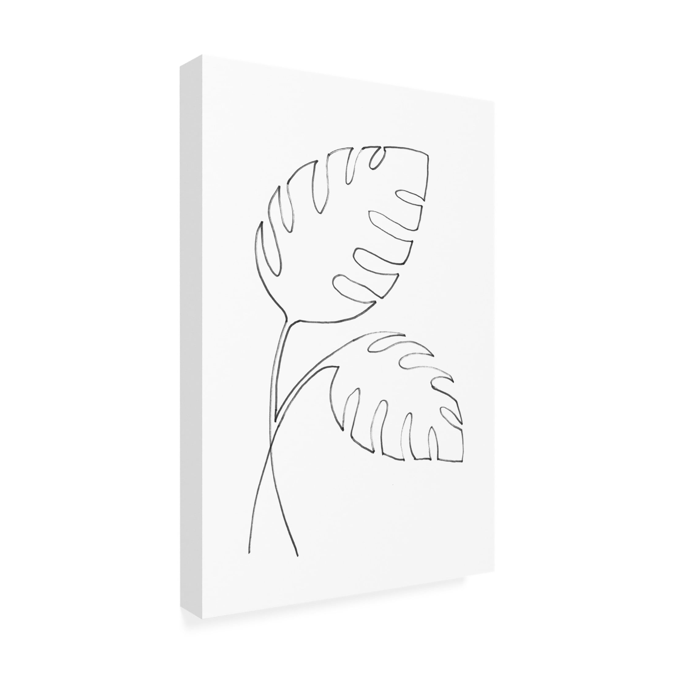 Canvas Wall Art - Pictufy Studio Ii 'Monstera Lines' Wall Art for Living Room, Bedroom, or Office Décor by Trademark Fine Art - 30 x 47 Inches