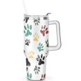 thumbnail image 2 of Cute Dog Design 40oz Tumbler with Handle - Double Wall Insulated Coffee Mug for Women - Dog Mom Gift Travel Cup with Straw, 2 of 7