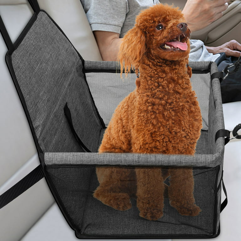 LELINTA Dog Car Seat Puppy Portable Pet Booster Car Seat, Hanging Mesh  Breathable Water Proof Double Layers Outdoor Travel Car Mat for Small Dogs