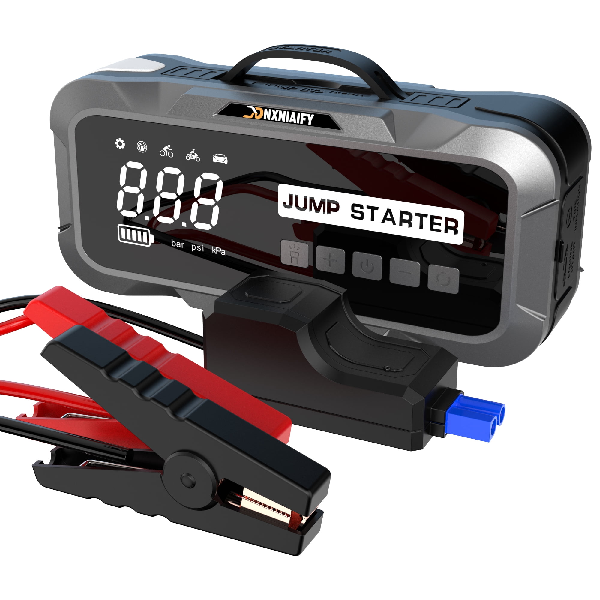 Jump Box Starter for Car,Portable Battery Jump Box Starter with Air Compressor,8000A Jump Starter with 60000MAH,12VBattery Booster Pack with 150PSI Digital Tire Inflator