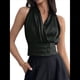 thumbnail image 3 of Blusas Plisadas Sin Mangas con Cuello en V para Mujer, Camisas Elegantes de Oficina. Negro M, 3 of 8
