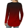 thumbnail image 6 of miqiqism Great discounts！Women's Tops Curved Hem Tees Pullover Shirts Gradient Crew Neck Tunic Blouses Loose Jumper Clothing,T# Wine,X-Large, 6 of 6