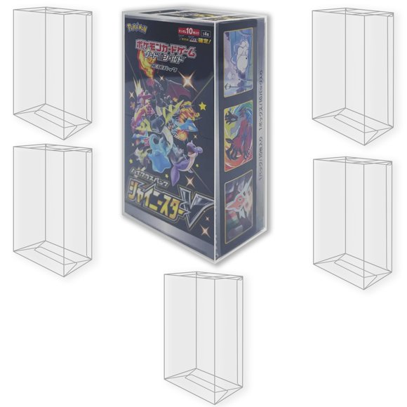 EVORETRO 5-Pack Display Case Protectors for Small Japanese Booster Boxes – 0.5mm Clear Plastic for TCG Card Storage & Organization