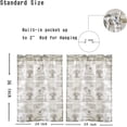 thumbnail image 6 of Vintage Farmhouse Linen Kitchen Curtain in Ivory/Light Gray, French Country Shabby Cottage Rustic Cabin Tier Cafe Curtain 36 Inch Length 2 Panels Small Short Window Curtain Panel for Bathroom, 6 of 6