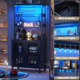 thumbnail image 6 of Aheaplus Bar Cabinet with Power Outlets, 67" Tall Wine Bar Cabinet Liquor Cabinets with LED Lights and Glass Holder, Coffee Bars Station for Living Room, Microwave Stand Bakers Rack Cabinets, Black, 6 of 7