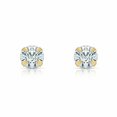 thumbnail image 3 of 14K Yellow Gold Round Cubic Zirconia Stud Earrings Sizes 2mm-8mm - 14k Backing, 3 of 5
