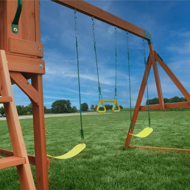 Backyard Discovery Atlantis Cedar Swing Set, 8' Slide, Clubhouse