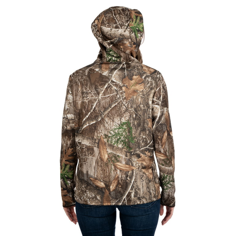 Women's Camo Hunting Quarter-Zip Hoodie Performance Sweatshirt by Realtree,  Sizes S-2XL 