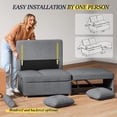 thumbnail image 5 of 4-in-1 Convertible Sleeper Sofa Bed with Adjustable Backrest, Linen Fabric Loveseat, Compact Design for Small Spaces, 5 of 8