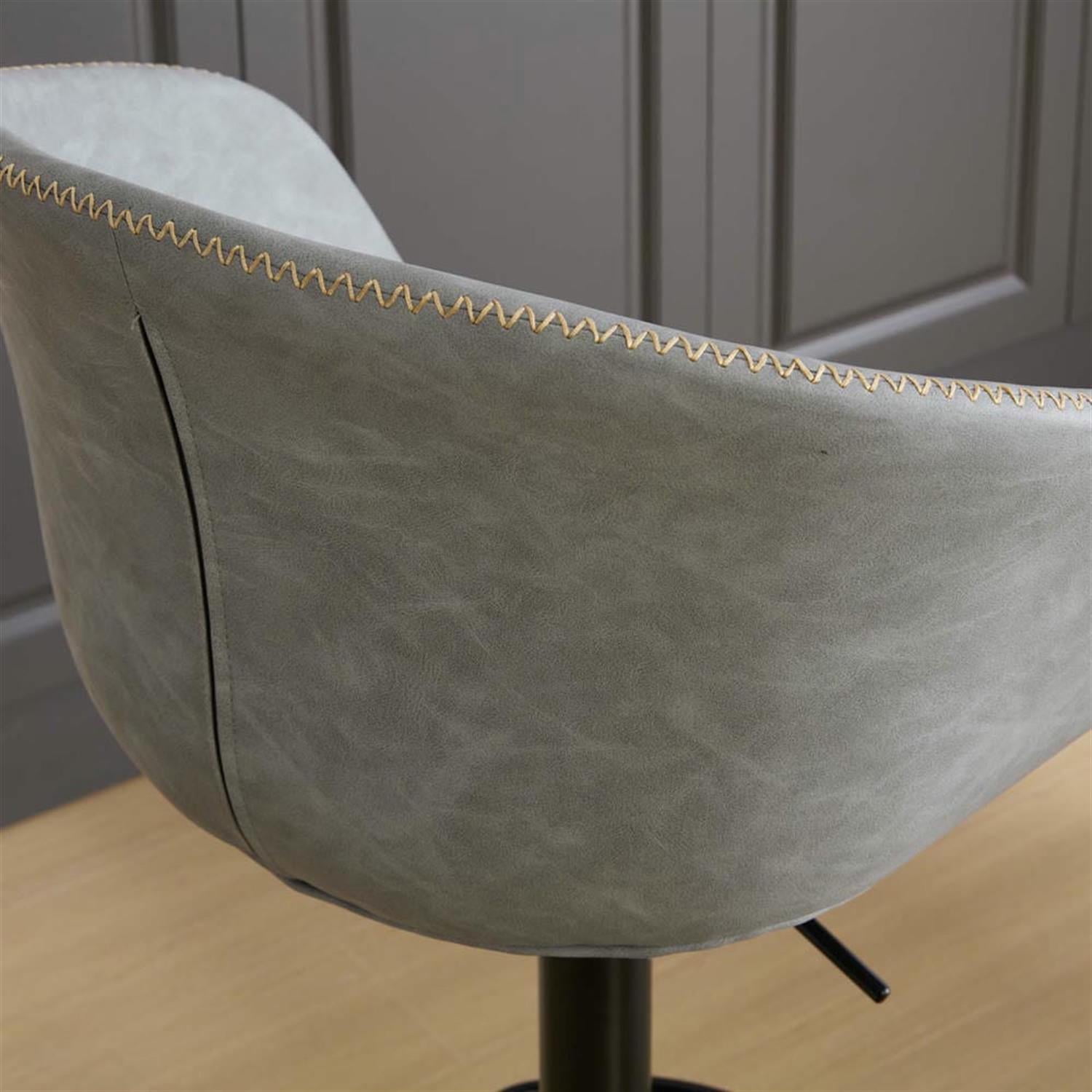 Demi Bonn 44" Adjustable Counter Height Bar Stools, Upholstered Swivel Barstools with Back, Kitchen Island Countertop Chairs for Dining Room, Gray