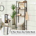 thumbnail image 4 of Costway Étagère de Rangement à 3 Niveaux pour Salle de Bain, Brun Rustique, 4 of 10