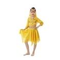 thumbnail image 3 of Laipiong Girls Belly Dance Costume Performance Outfit With Short Skirt And Sleeves For Kids Stage Show Sets Yellow One Size, 3 of 3