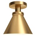 thumbnail image 3 of Evelyn&Zoe Zeno 8.63" Semi Flush Mount with Metal Shade in Brushed Brass/Brushed Brass, 3 of 6