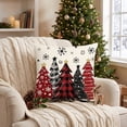 thumbnail image 5 of Sm:)e Merry Bright Hello Winter Christmas Trees Pillow Covers 18 x 18 Inch Set of 4, Xmas Holiday Outdoor Cushion Case for Sofa Couch, 5 of 8