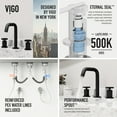 thumbnail image 2 of VIGO Cass 7.5 inch H Three Hole Two Handle centerset Widespread Adjustable Bathroom Faucet in Matte Black - Bathroom Sink Faucet VG01301MB, 2 of 7