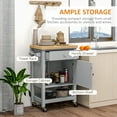thumbnail image 4 of HOMCOM Chariot de Cuisine sur Roulettes avec Porte-Serviettes, Tiroir, Tablette et Armoire, 4 of 10