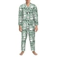 thumbnail image 3 of Salouo Puppy Print Button-Front Long Sleeve Pajama Set for Men, Soft 2Pjs Men's Long Sleeve Sleepwear-Medium, 3 of 7