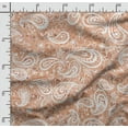 thumbnail image 2 of Soimoi Asian Paisley Print,Cotton Poplin, Sewing Fabric Sold by The Yard 42 Inch Wide,Sewing Craft Quilting/Quilt Making Fabric, Orange, 2 of 5