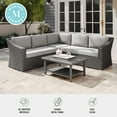 thumbnail image 5 of Martha Stewart Indoor-Outdoor Modular Patio 5-Seat Sectional Sofa in Gray Rattan Wicker with Gray All-Weather Cushions, 5 of 11