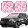thumbnail image 1 of JUNZAN Pink bows Pattern Car Windshield Sun Shade | Reflective Sunshade | Foldable 2-Piece Sun Shield Protect Your Car | Fits Sedans, SUVs, Hatchbacks-Large, 1 of 6