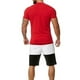 thumbnail image 3 of Txlixc Traje de hombre, camiseta de cuello redondo de manga corta + pantalones cortos de cintura de cuerda Txlixc moda, 3 of 6