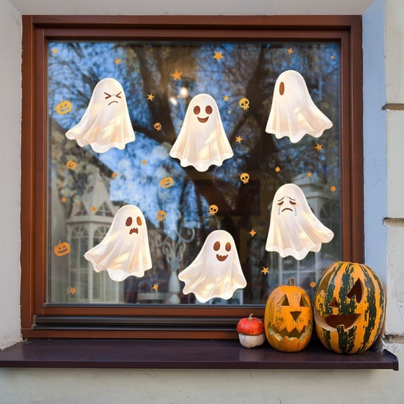 Clearance Under $4 Cute Ghost Window Wall Sticker – Halloween Decal for Glass Door Bedroom Living Room Family Decor, 1-Pack