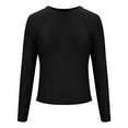 thumbnail image 5 of Kaemgyyd Women Going out Crop Tops Fall Casual Slim Basic Solid Color Shirts Long Sleeve Crew Neck Tight Tunic Tee Streetwear, 5 of 7