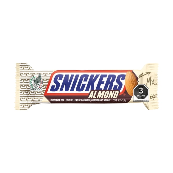 Chocolate con leche Snickers Almond relleno de caramelo, almendras y nougat 43.4 g