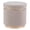 Gray, variant on Linon Hawn Round Padded Storage Ottoman Light Wood Trim in Natural Sherpa Fabric