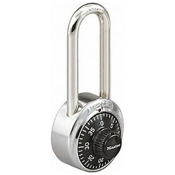 Master Lock Combination Padlock, Front, Black/Silver 1525LH
