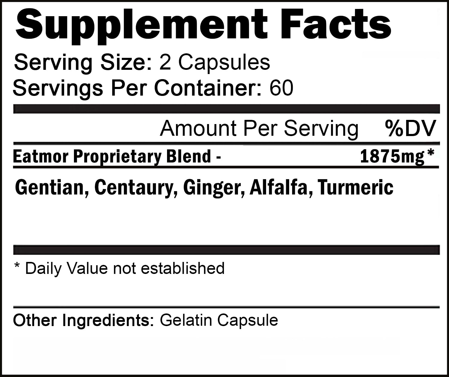 VH Nutrition EATMOR | Appetite Stimulant* Weight Gain Pills* for Men and Women | Formulated with Gentian, Ginger, Alfalfa | 120 Capsules