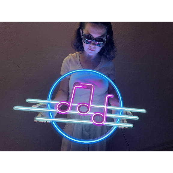 Solfeggio Metal Neon Sign, Neon Sign, Neon Wall Art, Bright and Unique Neon Wall Art, Stunning Neon Sign for Anyroom (Without Remote Control)