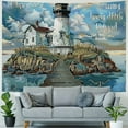 thumbnail image 4 of Nawypu Art of Navigation Lighthouse Wall Christian Cross Home Decor Tapestry Painting, 4 of 6