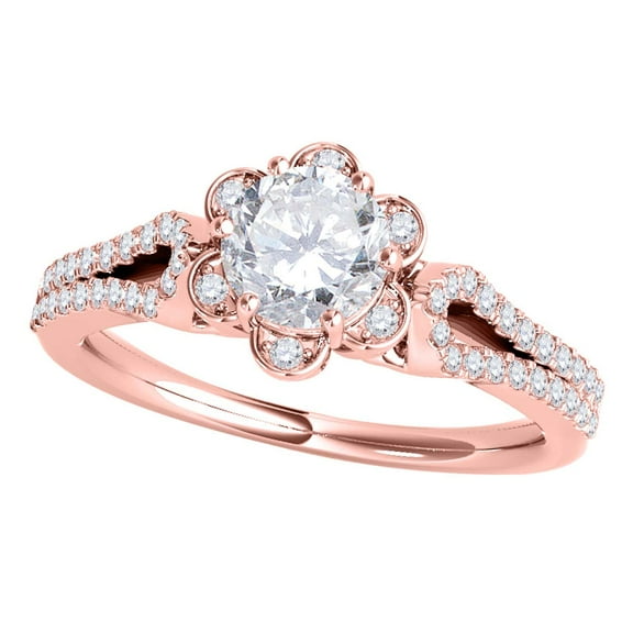Aonejewelry 0.50 Ct. Ttw Wedding Engagement Diamond Ring 14K Rose Gold