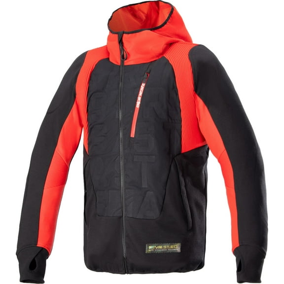 Alpinestars MSE Hybrid Mens Motorcycle Hooded Jacket Black/Red 4XL