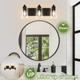thumbnail image 7 of Licperron 3-Light Black Bathroom Lighting Fixtures Over Mirror with Glass Lampshade, 7 of 7